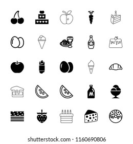 Delicious icon. collection of 25 delicious filled and outline icons such as milk can, egg, apple, cake, carrot, piece of cake. editable delicious icons for web and mobile.