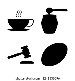 delicious icon set about coffee icon, egg, milk and honey vector set