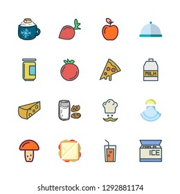 delicious icon set. vector set about sandwich, chocolate, radish and jam icons set.