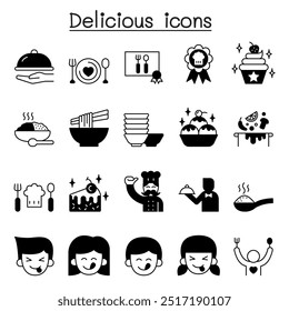 Delicious icon set vector illustration graphic design