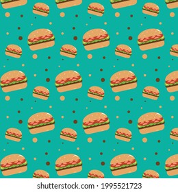 Köstliche Illustration Hamburger Muster. Perfekt für Drucke und Muster.