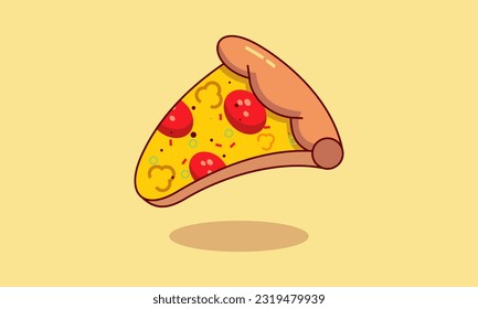 Delicious Illustration of a Slice of Pizza