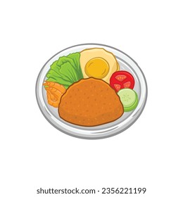 Delicious Indonesian Food Illustration Vector