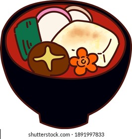 A lot of delicious ingredients ozoni