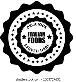 Delicious Italian Foods vintage stamp, served here