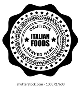 Delicious Italian Foods vintage stamp, served here