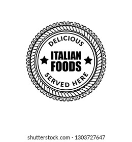 Delicious Italian Foods vintage stamp, served here