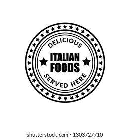 Delicious Italian Foods vintage stamp, served here