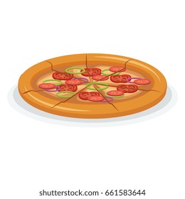 delicious italian pizza icon