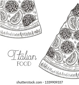 delicious italian pizza isolated icon
