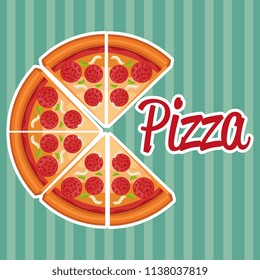 delicious italian pizza label