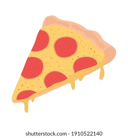 delicious italian pizza portion icon vector illustration design