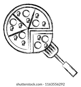 delicious italian pizza with spatula