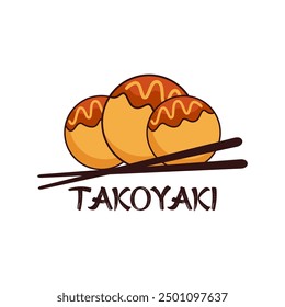 Delicious japanese takoyaki logo vector. Japanese specialty food