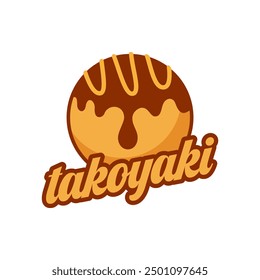 Delicioso Vector japonés con el logo takoyaki. Comida japonesa especializada