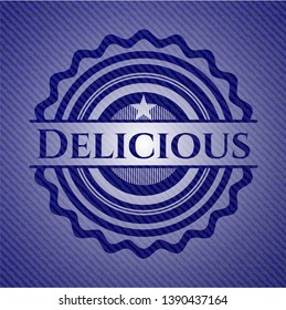 Delicious with jean texture. Vector Illustration. Detailed.