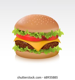 Delicious juicy cheeseburger