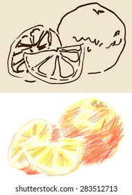 Delicious juicy orange fruit, for healthy food market and restaurant design