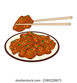 Delicious Karaage Japanese Fried Chicken Vector Design