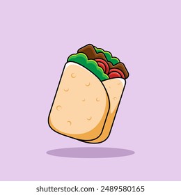 DELICIOSA ILUSTRACIÓN VECTORIAL DE DIBUJOS ANIMADOS KEBAB