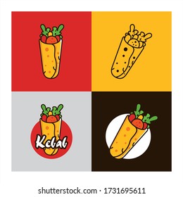 Delicious Kebab fast food vector logo