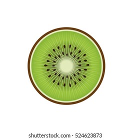 Delicious Kiwi Fruit Icon Vector Illustration Design