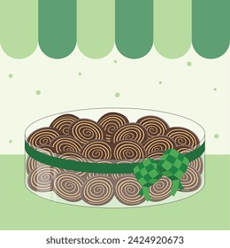 Delicious kuping gajah cookies in jar illustration