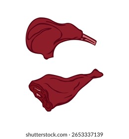 Delicious Lamb Chops and Leg A Culinary Illustration
