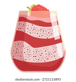 Delicious layered chia seed pudding with a fresh raspberry, perfect for a healthy and refreshing treat
