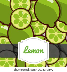 delicious lemon fresh fruit label pattern