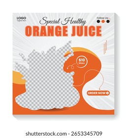 Delicious Lemon Juice Social media post design or Summer Cold Lemon Juice  web banner template.