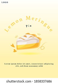 delicious lemon maringue pie vector illustration banner
