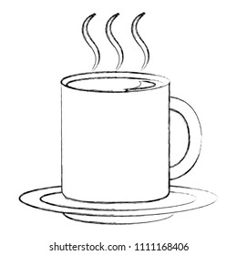 delicious lemon tea cup with dish isolated icon