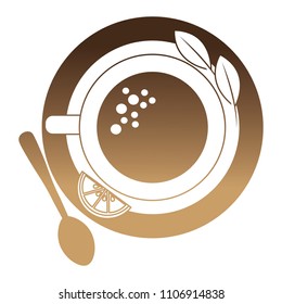 delicious lemon tea cup icon