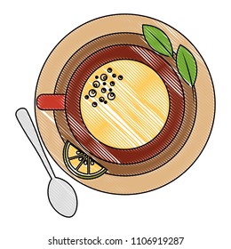 delicious lemon tea cup icon