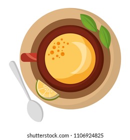delicious lemon tea cup icon
