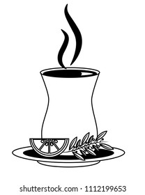 delicious lemon tea cup with slice lemon isolated icon