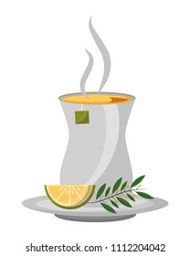 delicious lemon tea cup with slice lemon isolated icon