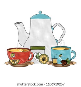 delicious lemon tea set icons