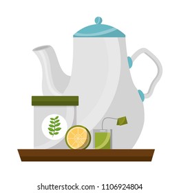 delicious lemon tea set icons