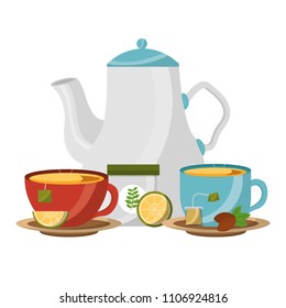 delicious lemon tea set icons