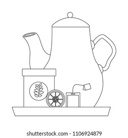 delicious lemon tea set icons