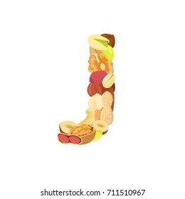 delicious letter made from different nuts J