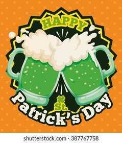 Delicious limited edition green beer for St. Patrick's Day in poster with a nice toast to quench thirst with friends.