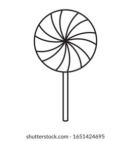 delicious lollipop caramel line style icon vector illustration design