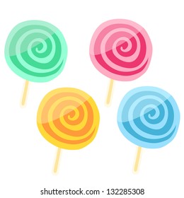 Delicious lollipop vector set