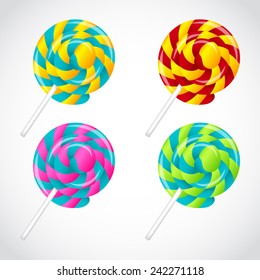 Delicious lollipop vector set