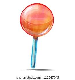 Delicious lolly pop isolated on white background sketch vector illustration