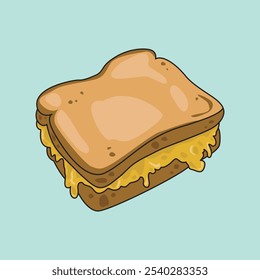 delicious looking melted cheese toast vector