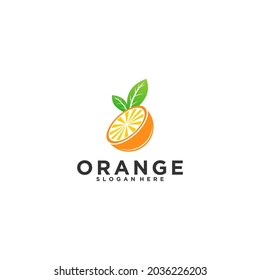 delicious looking sliced orange logo on a white background